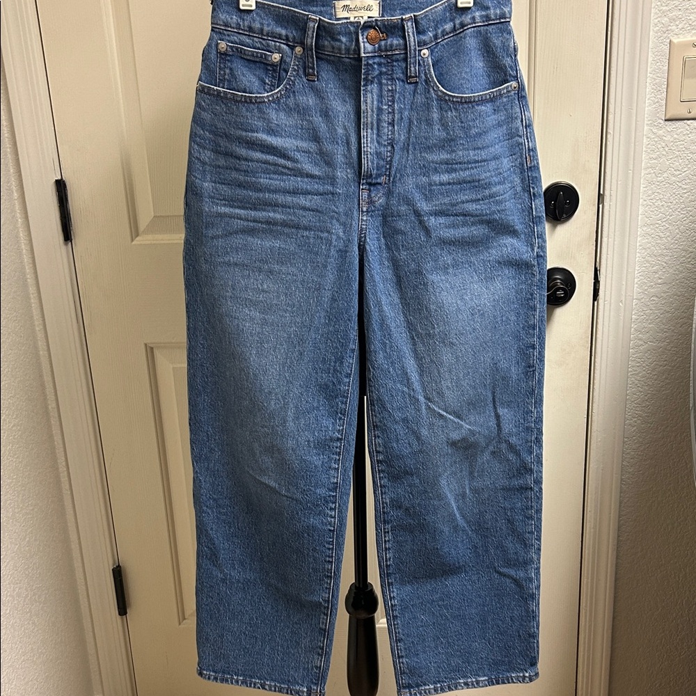 Madewell Perfect Vintage Wide-Leg Crop Blue Denim Jeans